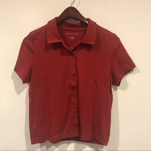 American Eagle Maroon Collared Shirt